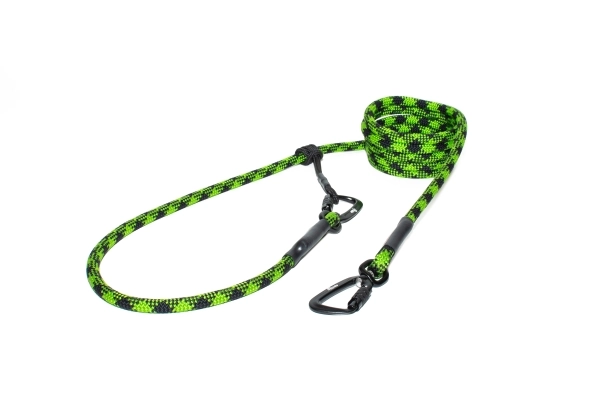 EASYLONG Hundeleine TWIST - L - 2m - grün und schwarze Kreuze